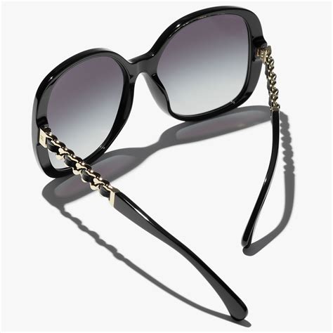 Sunglasses: Square Sunglasses, acetate & calfskin — Fashion